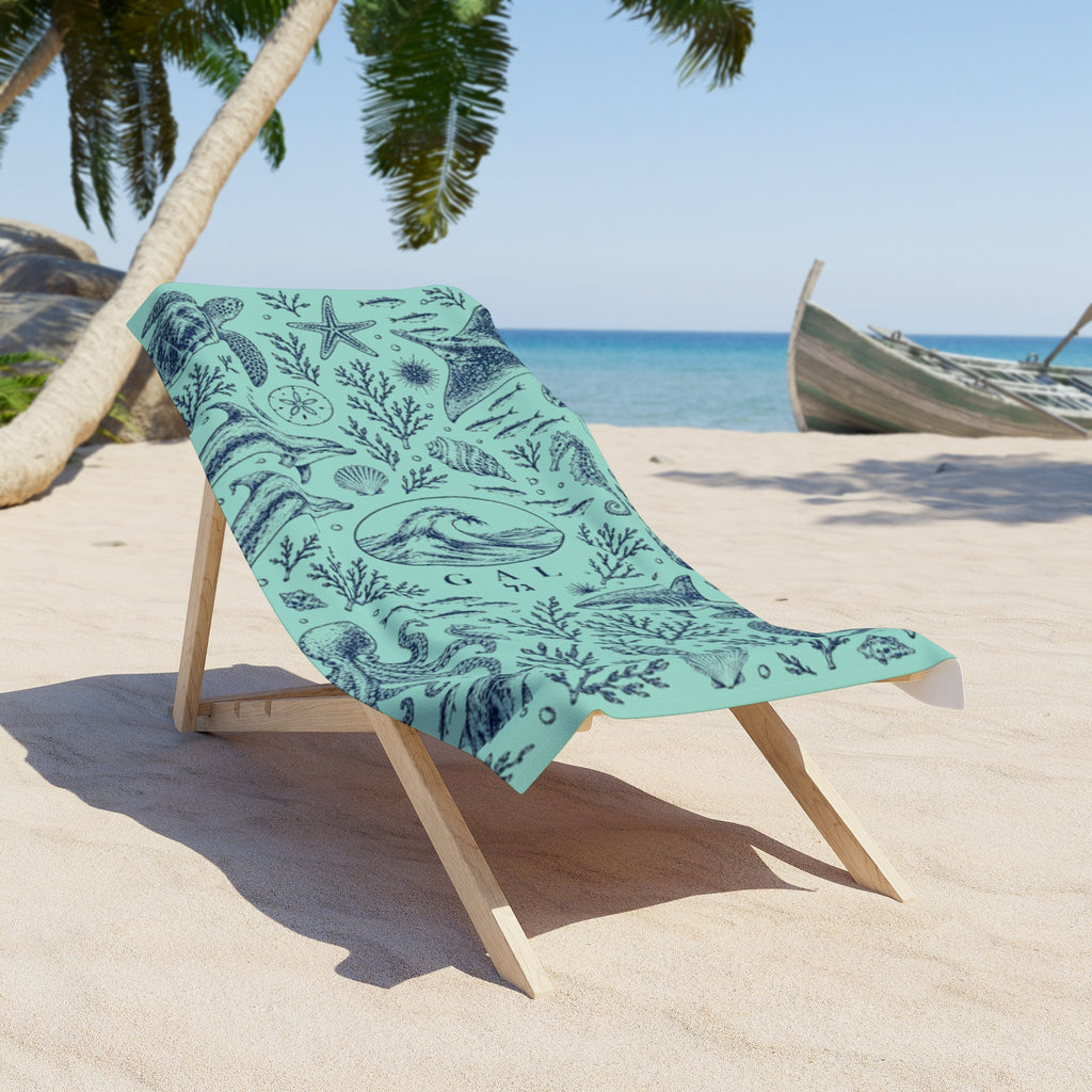 Sea Life Beach Towel | Mint