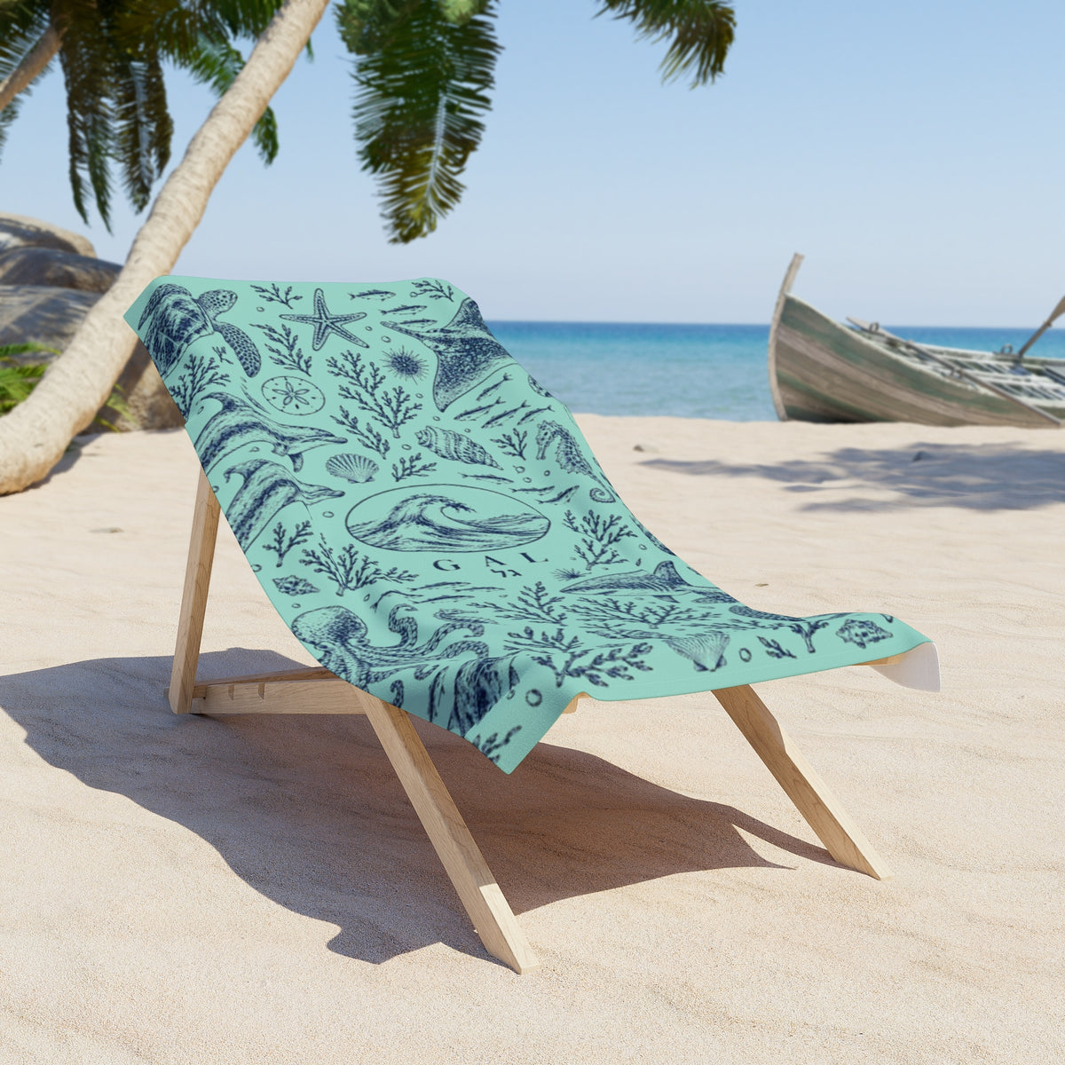 Sea Life Beach Towel | Mint